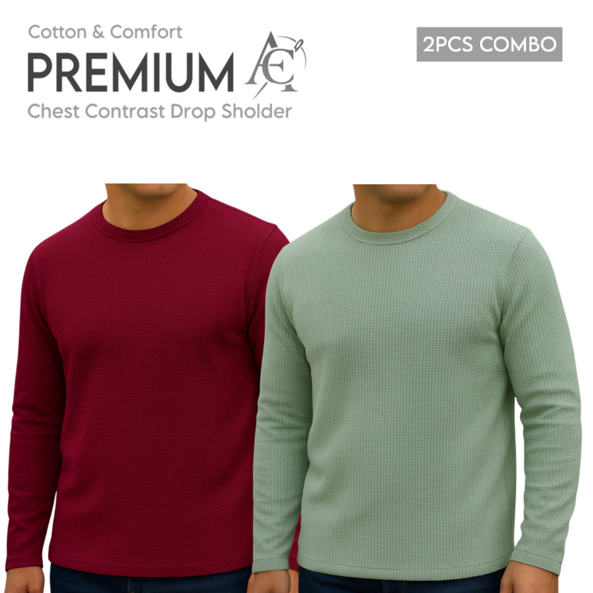 Full sleeve Premium T-Shirt wine- light lemon