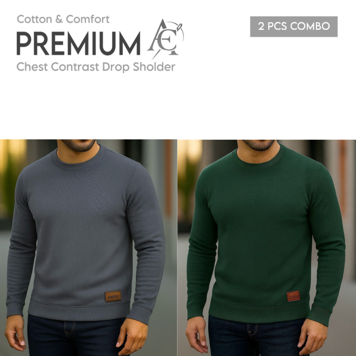 Rib Full Sleeve Light Lemon-Charcoal